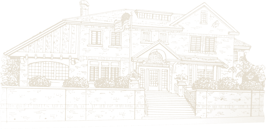 Line drawing of the Emma Carter Sharpe Zeis mansion